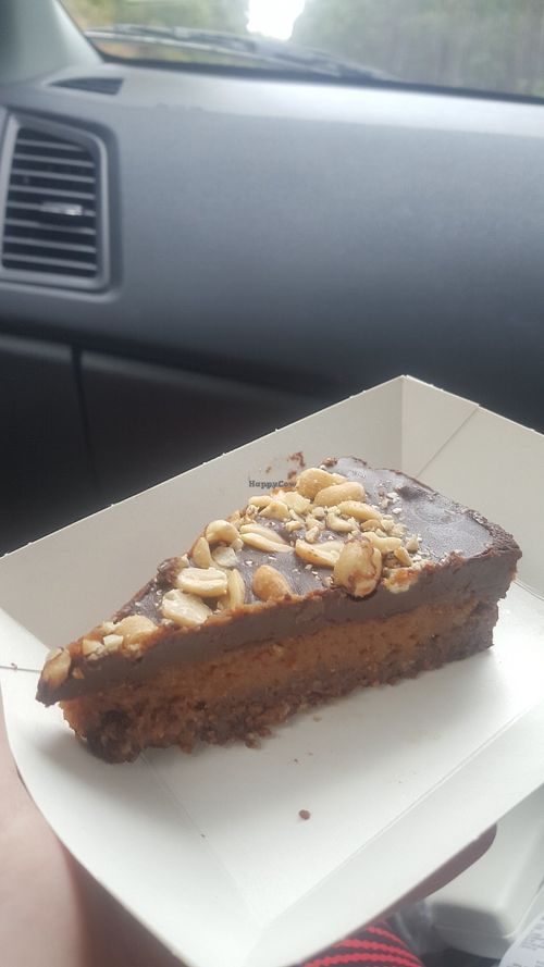 Vegan choc peanut butter cake at Sprout Eden in Eden