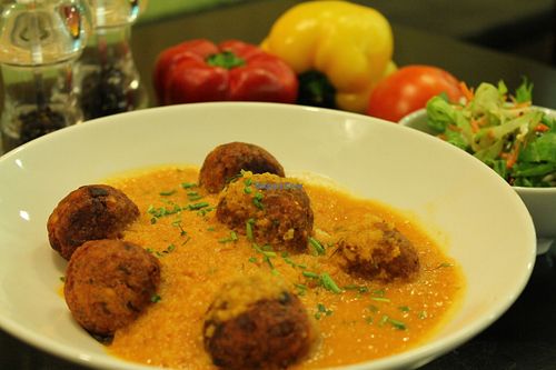 Balls Lentil at Buddha Burgers in Haifa