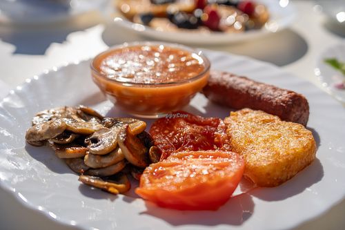 Vegan english breakfast at Cafe Jems in Torrox Costa