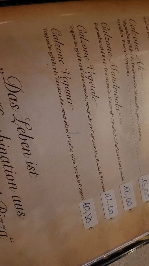 Vegane Calzone at Toscanini Pizzeria in Wittingen