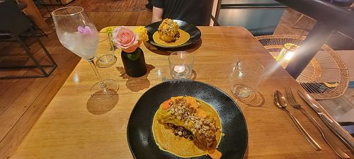 Vegan cauliflower steaks at Somos Ecuador Restaurant in Quito