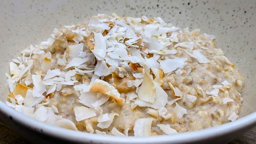 Porridge with peanut butter & coconut at The Courtyard   in Lytham