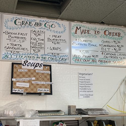 Menu at K Street Convenience in Anchorage
