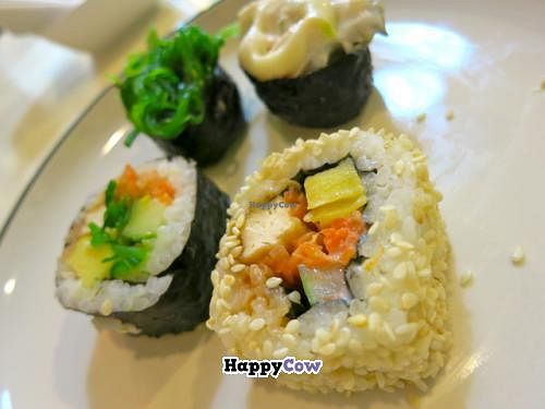 Complementary vegetarian Sushi at Khun Churn in Nonthaburi