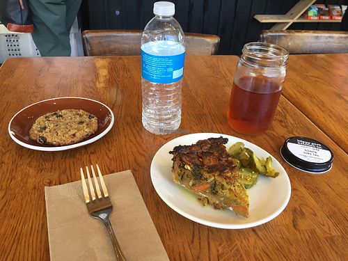 Vegan Chickpea Frittata, Oatmeal cookie  at Happy Girl Kitchen in Pacific Grove