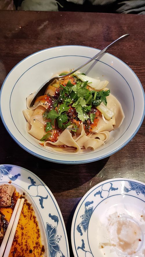 Biang Biang noodles with chilli oil at Drei Chinesen in Dusseldorf