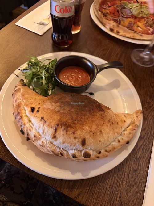 Vegan calzone  at La Piazza Antica in York