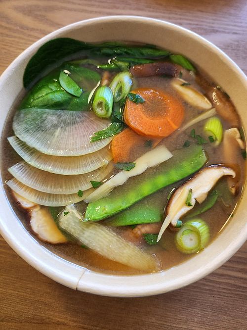 Japanese Miso Noody Bowl (with no add-on's) at The Grove Beverage Cafe in Petoskey