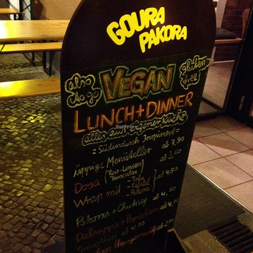 menu board  at Goura Pakora in Berlin