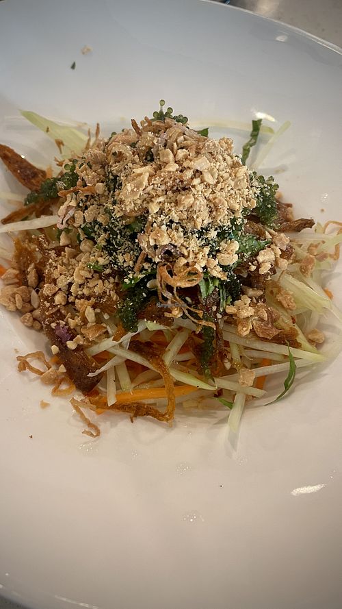 Papaya and SeaGrape saladd  at The Hestia Veggie in Vancouver