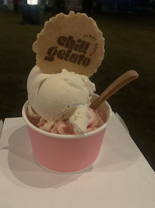 Strawberry and vanilla  at Chill Gelato in South West London