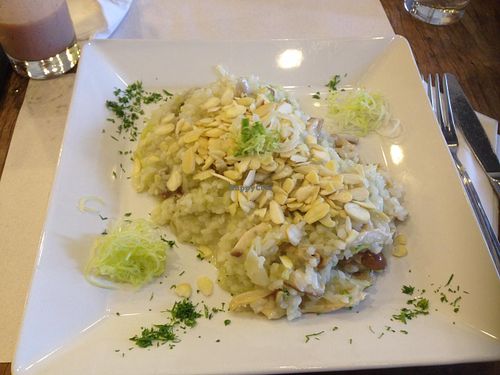 Risotto of leeks and fresh mushrooms. at Taste and See in Sao Paulo