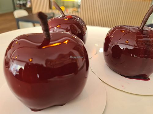 Cherry chocolate mousse dessert at Grand Patisserie  in Paignton