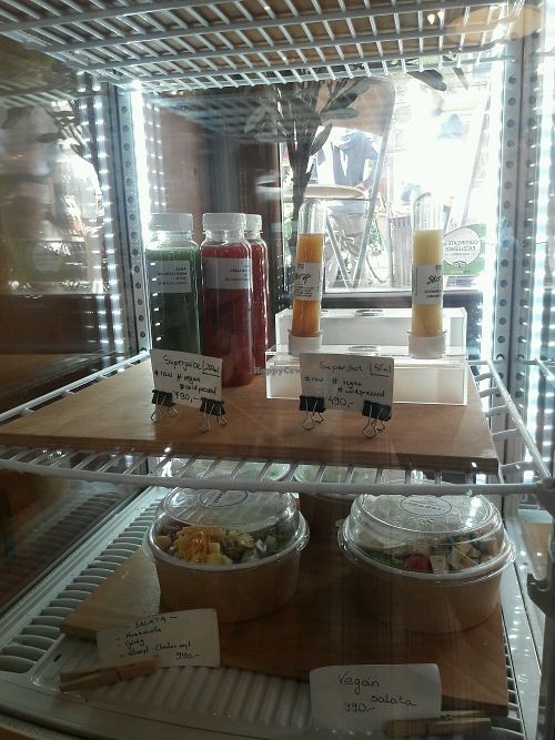 Juice selection at Madal Cafe in Budapest