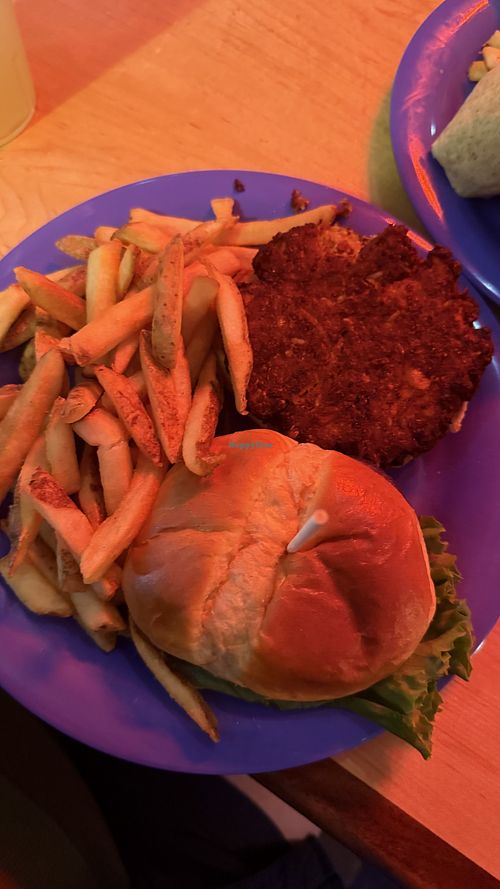 House burger  at Peach's Grill in Yellow Springs