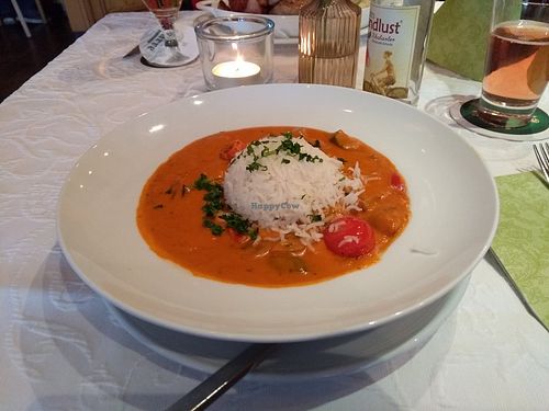 Veganes Curry at WIEHEN-THERME Hotel • Restaurant in Huellhorst