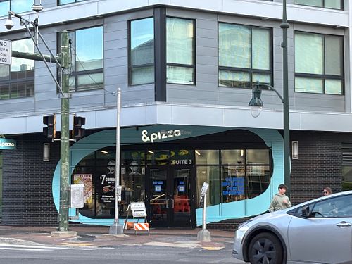 Outside street view at &pizza in Silver Spring