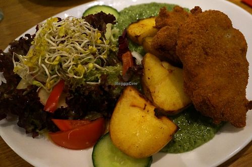 Green Frankfurt Sauce w/Soy Schnitzels at Chimichurri in Frankfurt