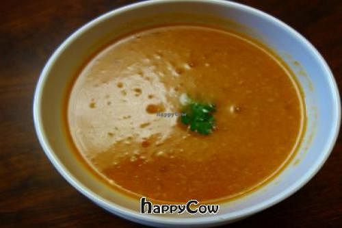 Vegan lentil soup at Gauranga in Tallinn