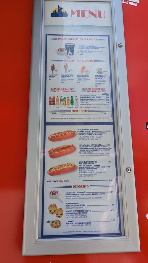 Menu at Disneyland - FAN-tastic Food Truck  in Chessy