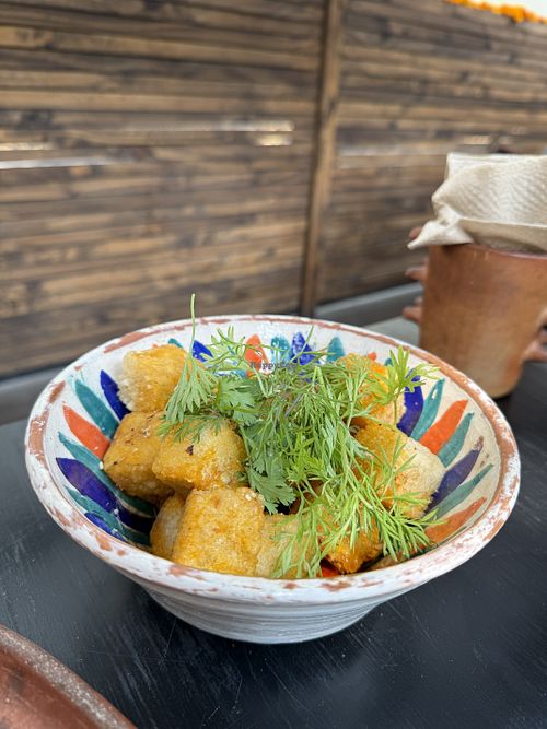 Chili tofu  at Los Loosers in Mexico City