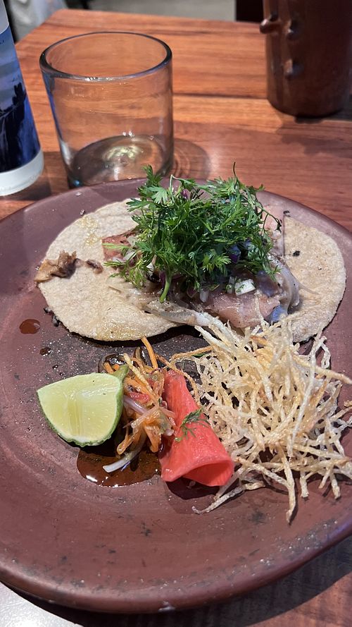 Watermelon “ham” taco  at Los Loosers in Mexico City