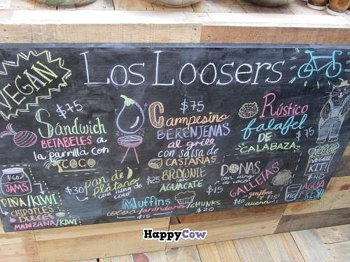 Pop-up menu 2013 Nov 30, offering sandwiches of beets, eggplant, and squash, as well as baked goods and fennel water. at Los Loosers in Mexico City