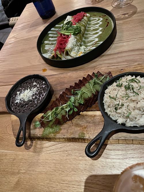 Chicken enchiladas and carne asado  at Sentir in New York City