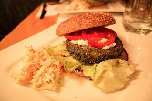 vegan burger at Samsara in Cluj-napoca