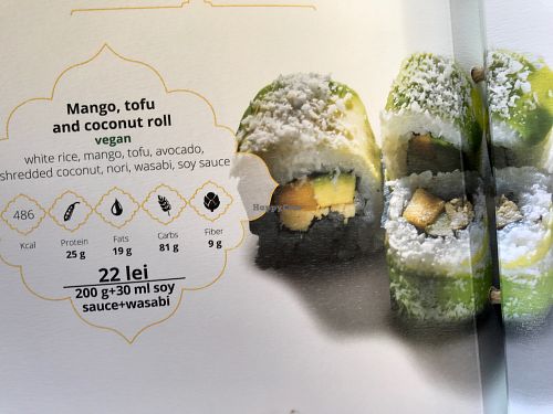 coconut mango rice rolls at Samsara in Cluj-napoca