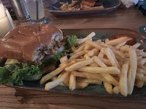 Vegan burger  at Love & Rockets in Liverpool