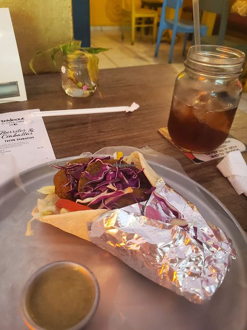 Falafel gyro at Teklebab in Santa Tecla