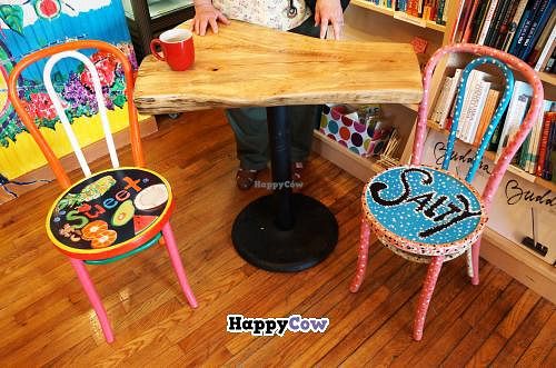 funky seating at Breathe Bookstore Cafe in Baltimore