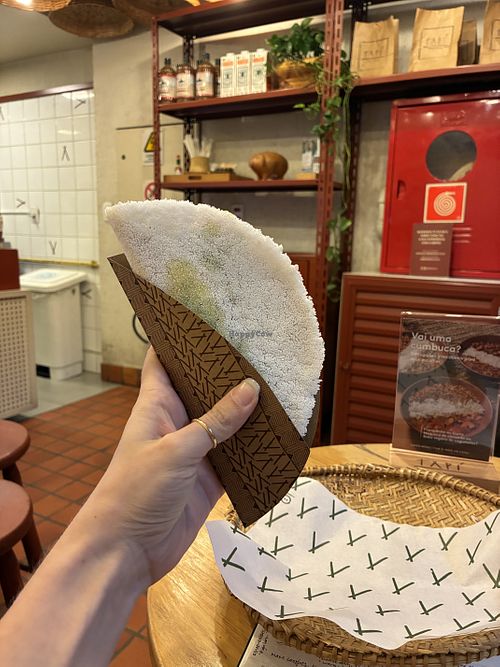 tapioca with hummus + arugula   at Tapí Tapioca - Botafogo in Rio De Janeiro