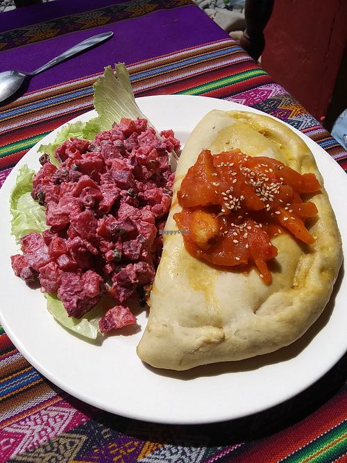 Veggie calzone at Otra Cosa in Huanchaco