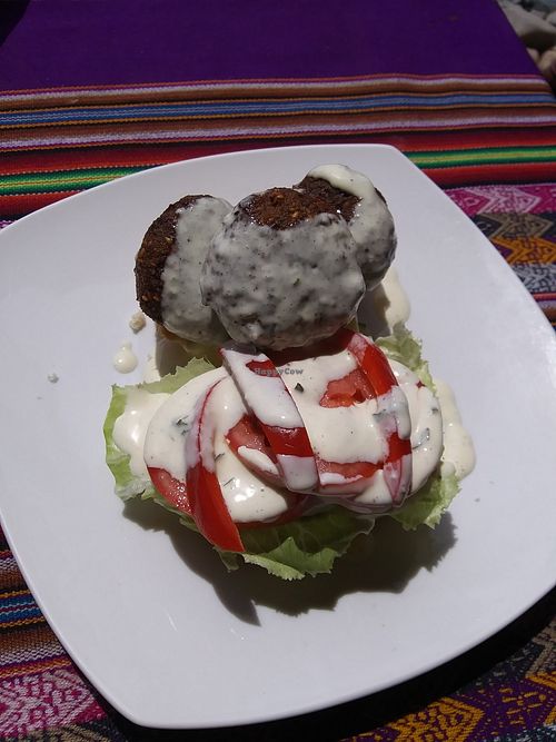 Falafel sandwich at Otra Cosa in Huanchaco