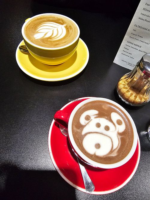 Coffee and the cocoa drink at Café Localité in Brno
