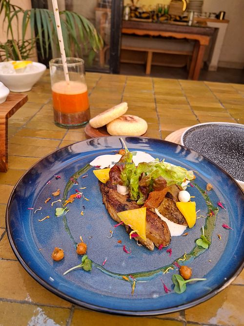 Smoked eggplant at Azalai Urban Souk in Marrakech