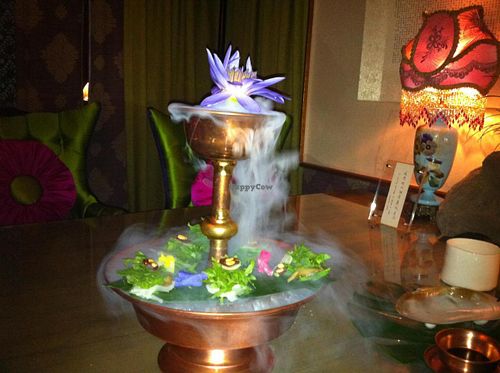 Blurry iPhone photo of the Rocky Salad at Pure Lotus - Jìng Xīn Lián 净心莲 in Beijing