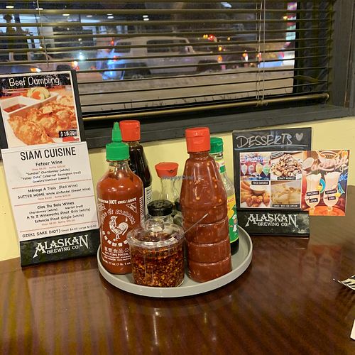 Condiments at Siam Cuisine in Anchorage