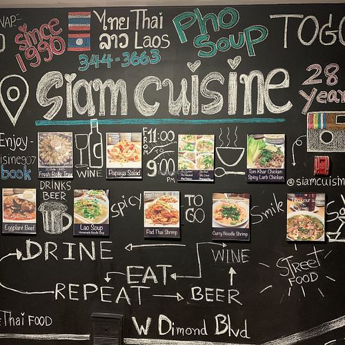Chalk board at Siam Cuisine in Anchorage