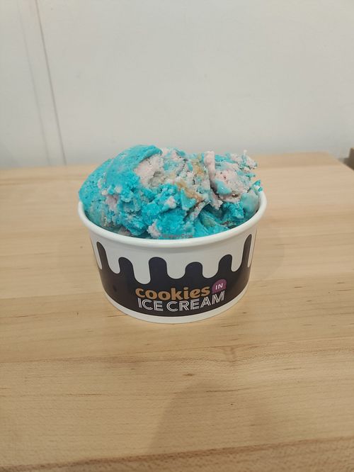 Cotton candy vegan ice cream at Insomnia Cookies in Berkeley