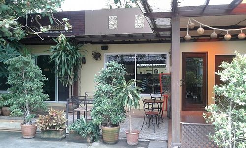 outside at Suananda Vegetarian Garden in Bangkok