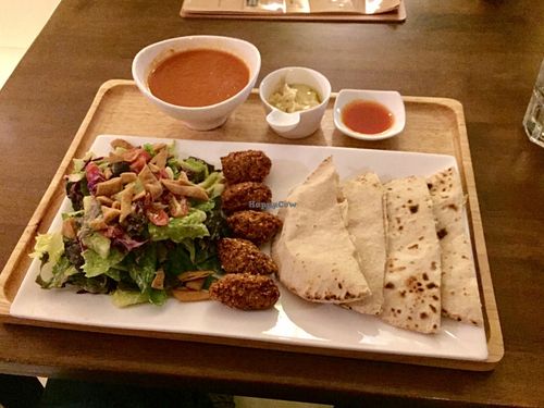 The Falafel Set meal at Suananda Vegetarian Garden in Bangkok