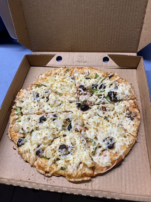 Vegan cheese vegetarian pizza   at Georgie Boyz Pizza in Seaford