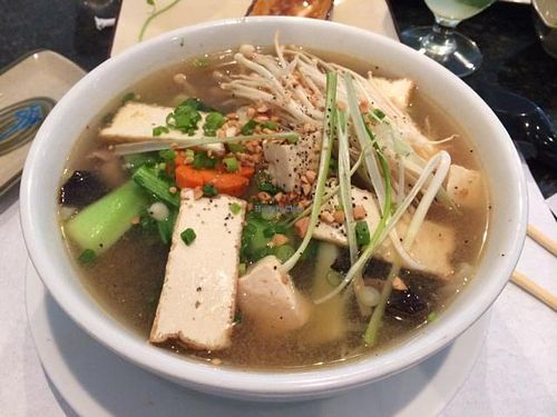 fresh veg Pho Chay with peanut sauté broth at Pho and Hot Pot in Lake Park