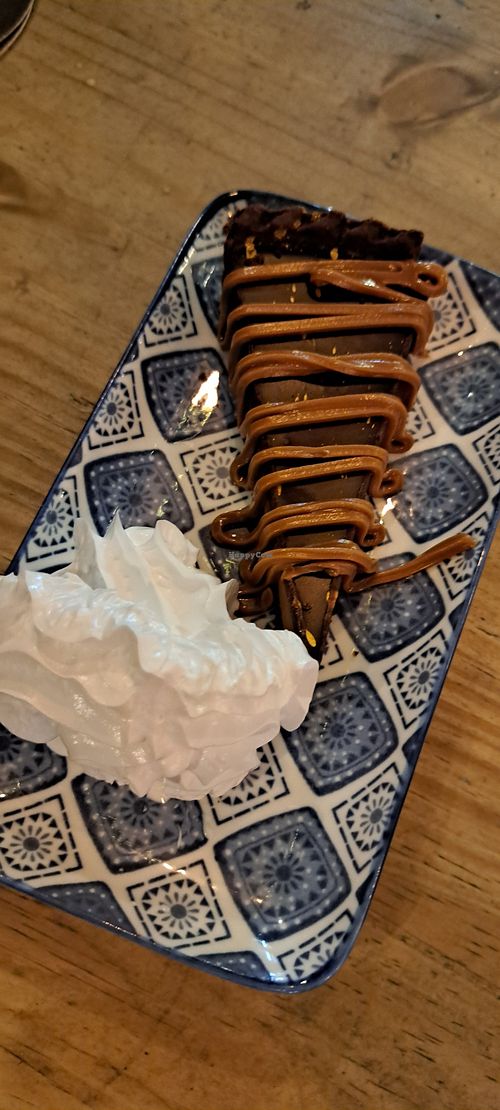 Biscoff tart with whipped cream (dessert special) at Antojitos in Glasgow