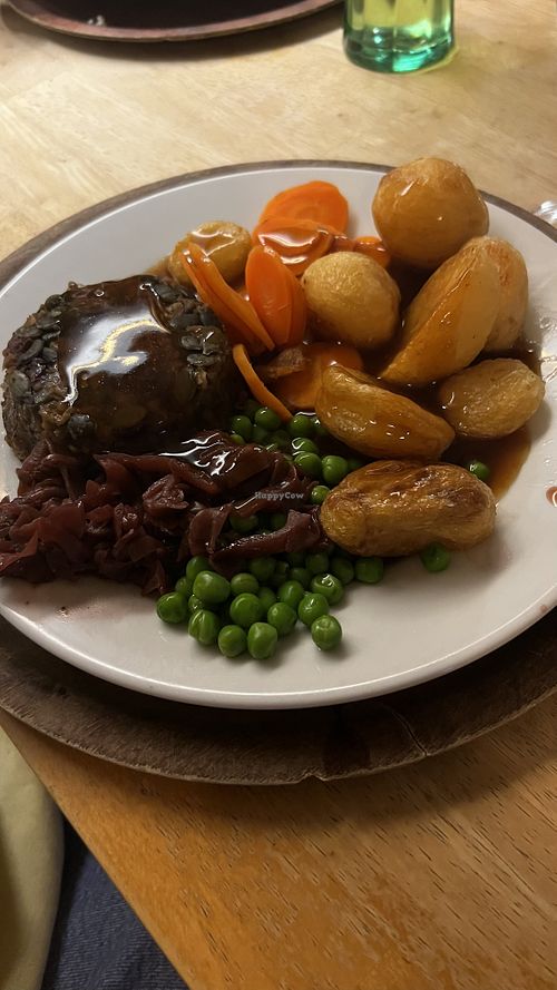 Vegan sunday roast (nut roast)  at The Badger Inn in St Ives
