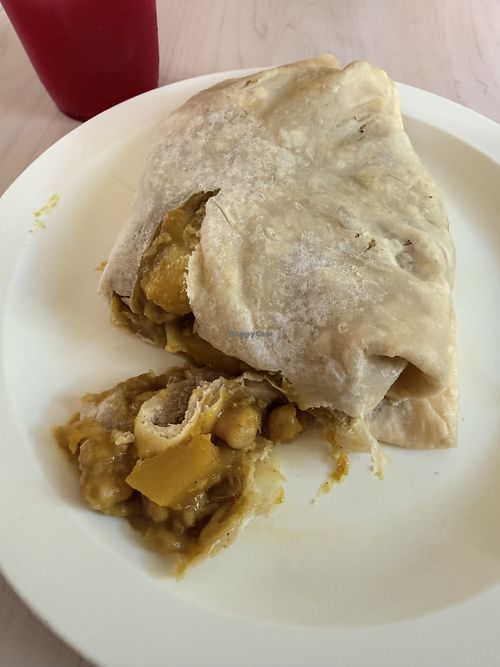 Vegetable Roti, the pic doesn’t do it justice, the flavour was amazing!   at The Roti Den in Bridgetown