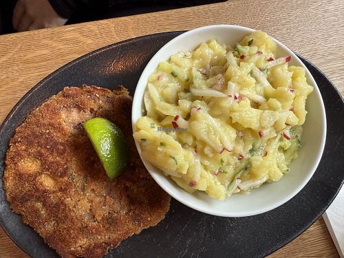 vegan schnitzel w/ side salad  at HeimWerk - Hackescher Markt in Berlin